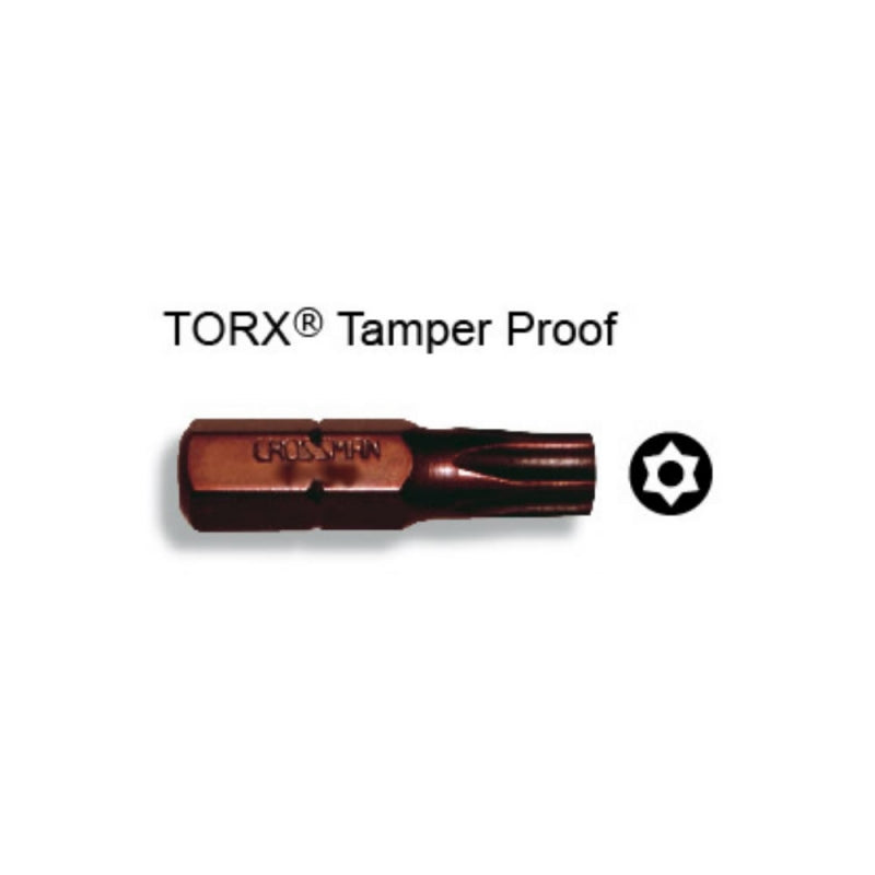 PUNTA CROSSMAN MAGNET. TORX TAMPER PROOF T-7 1/4 X 25MM # 44-323 (10 UNI.) (OF)