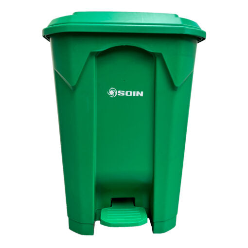 BASURERO PL STICO 80L CON PEDAL SOIN – VERDE