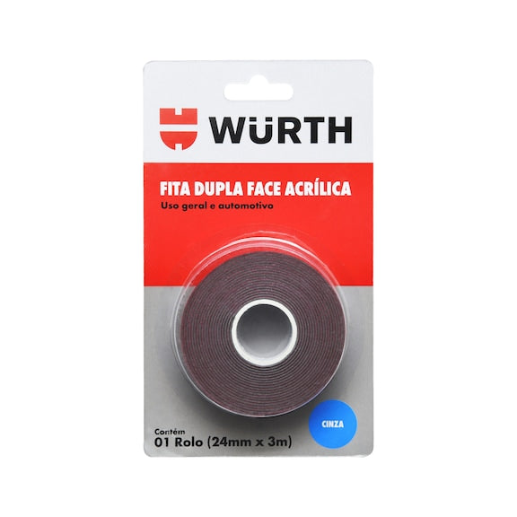 CINTA DOBLE FAZ GRIS 24MMX3M - WURTH - WURTH
