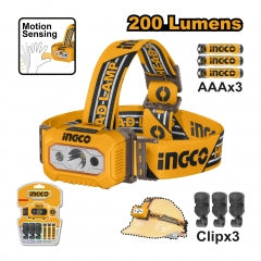 LINTERNA INGCO LED INDUSTRIAL P/CABEZA  3 PILAS AAA # HHL013AAA8