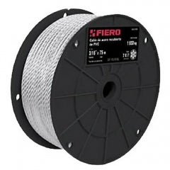 CABLE DE ACERO TRUPER 1/8 CUBIERTO PVC ROLLO 75 M # CAB-1/8RX (44219)