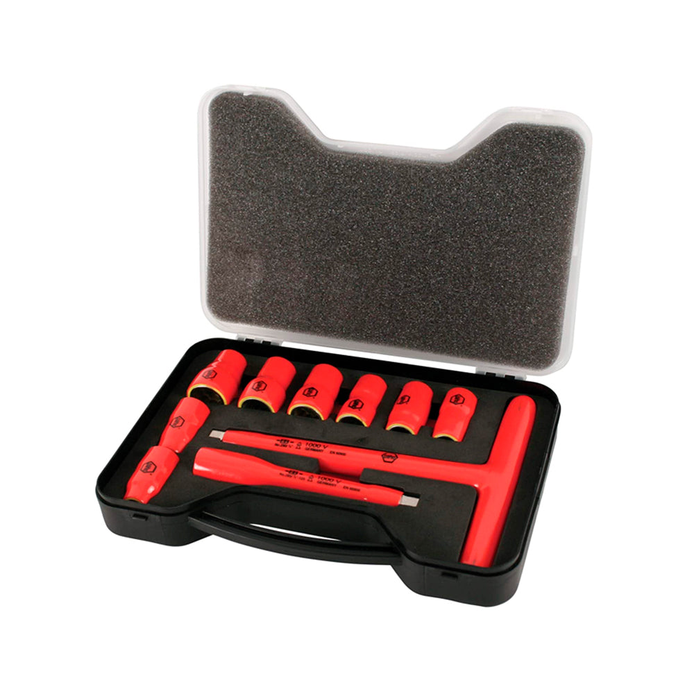 Juego aislado 10 pcs. dados 3/8 extension y T WIHA