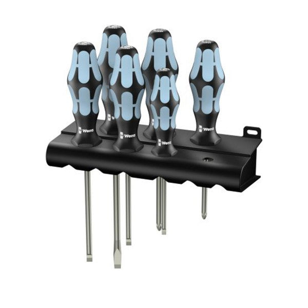 Set destornilladores Kraftform acero inoxidable 6 piezas con bandeja Wera