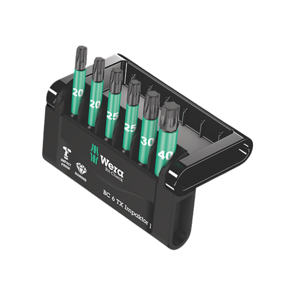 Set puntas torx Impaktor con estuche 6 piezas Wera