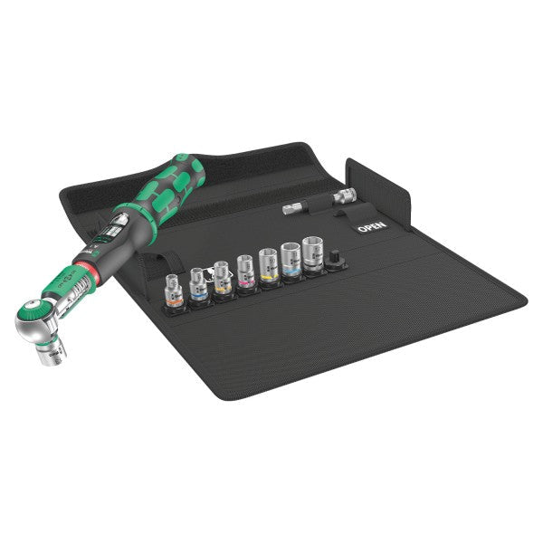 Set Llave de Torque 1/4 A1 2-12 Nm con dados 10 Piezas Wera