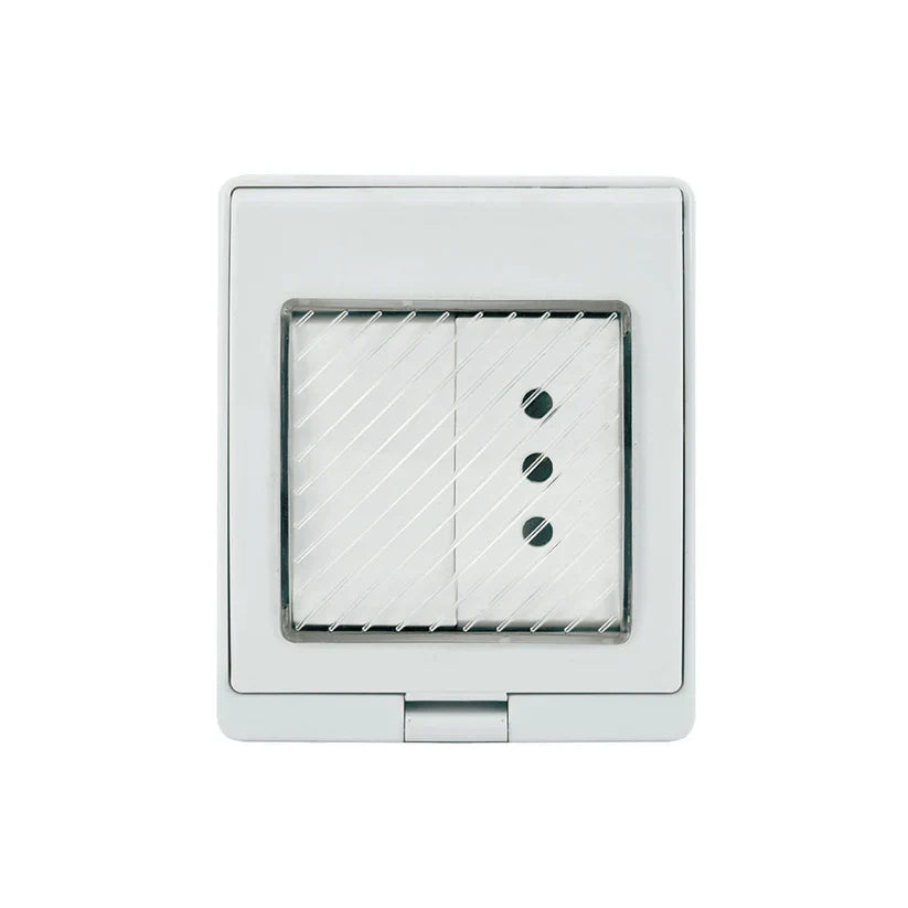 Hydrobox con interruptor (9/12) más toma corriente 10A 250V blanco