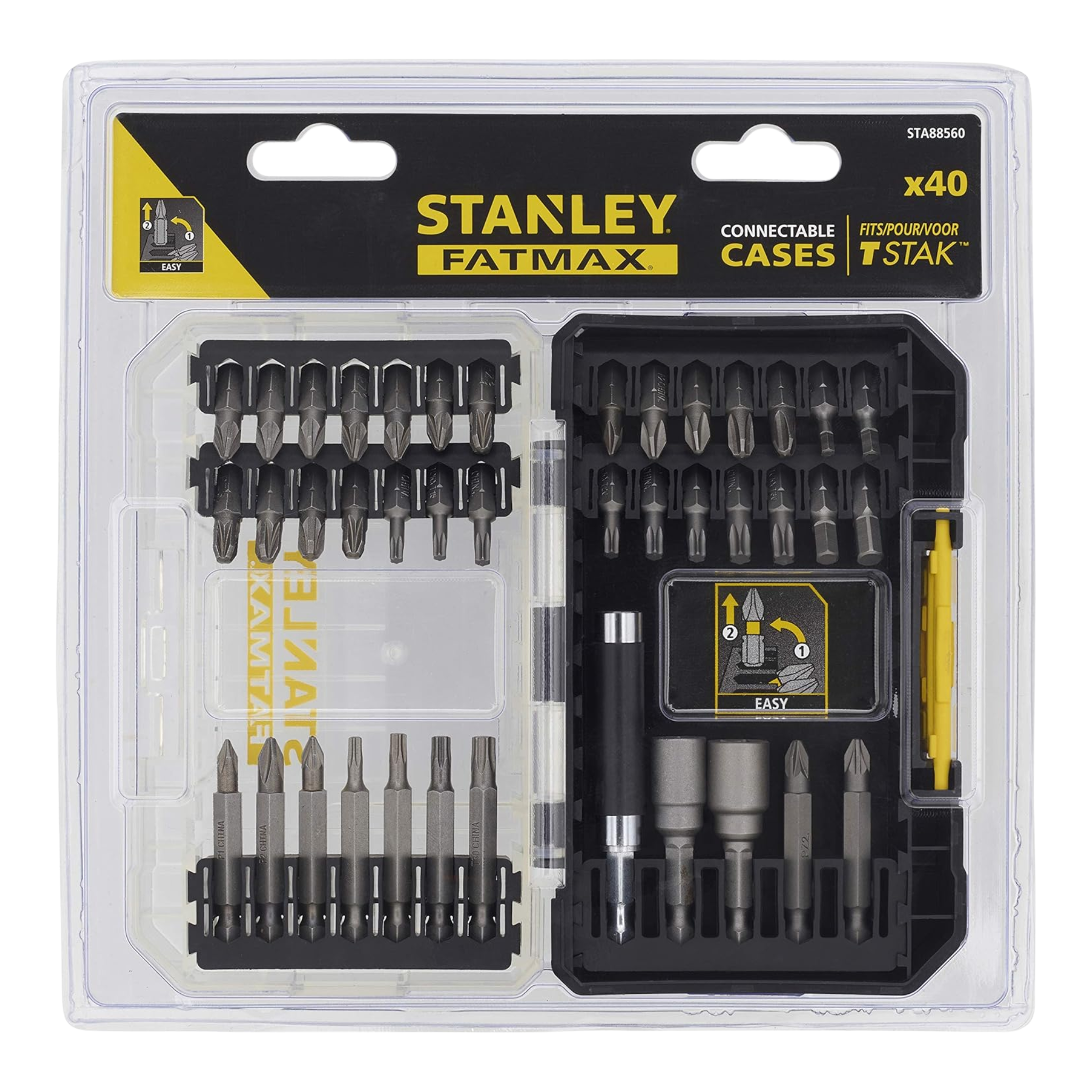 Jgo puntas p/atornillar 40 pz (sta88560-xj) - STANLEY