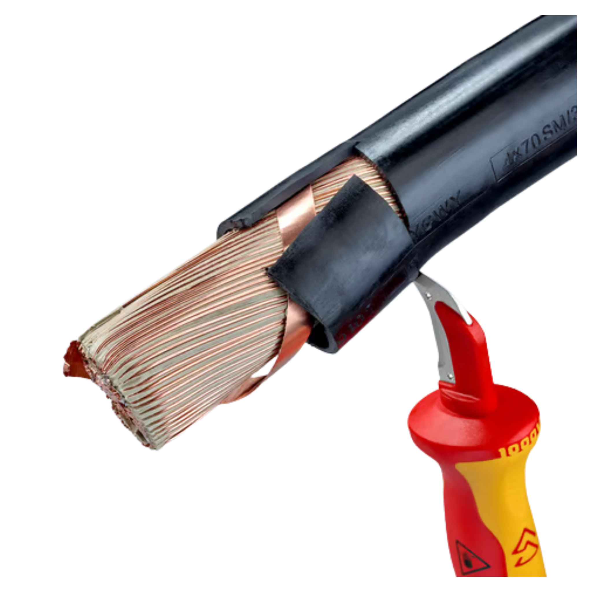 Cuchillo pelacable pta. chata 1000v. (9855) - KNIPEX