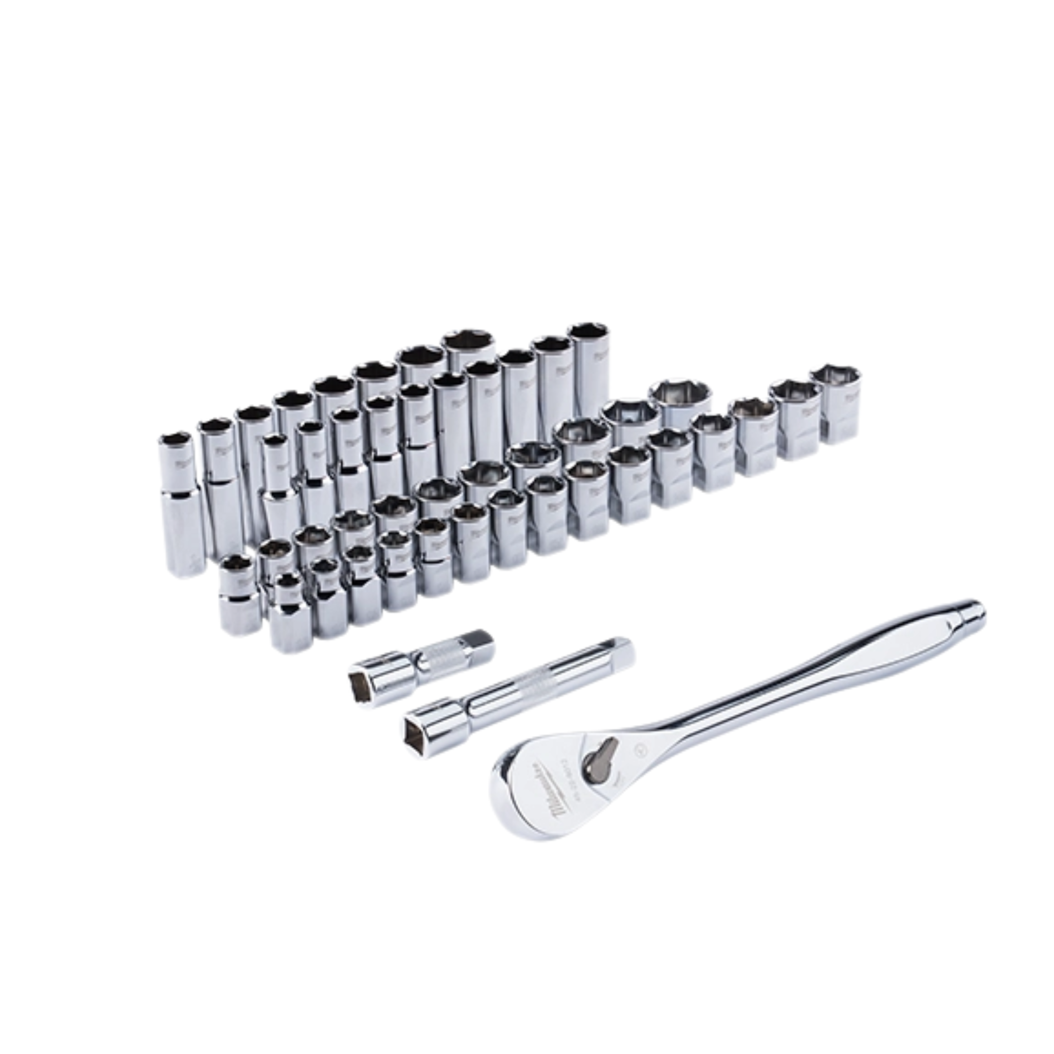 Juego de llaves de carraca y llaves de vaso de 47 piezas 1/2" con accionamiento métrico - MILWAUKEE