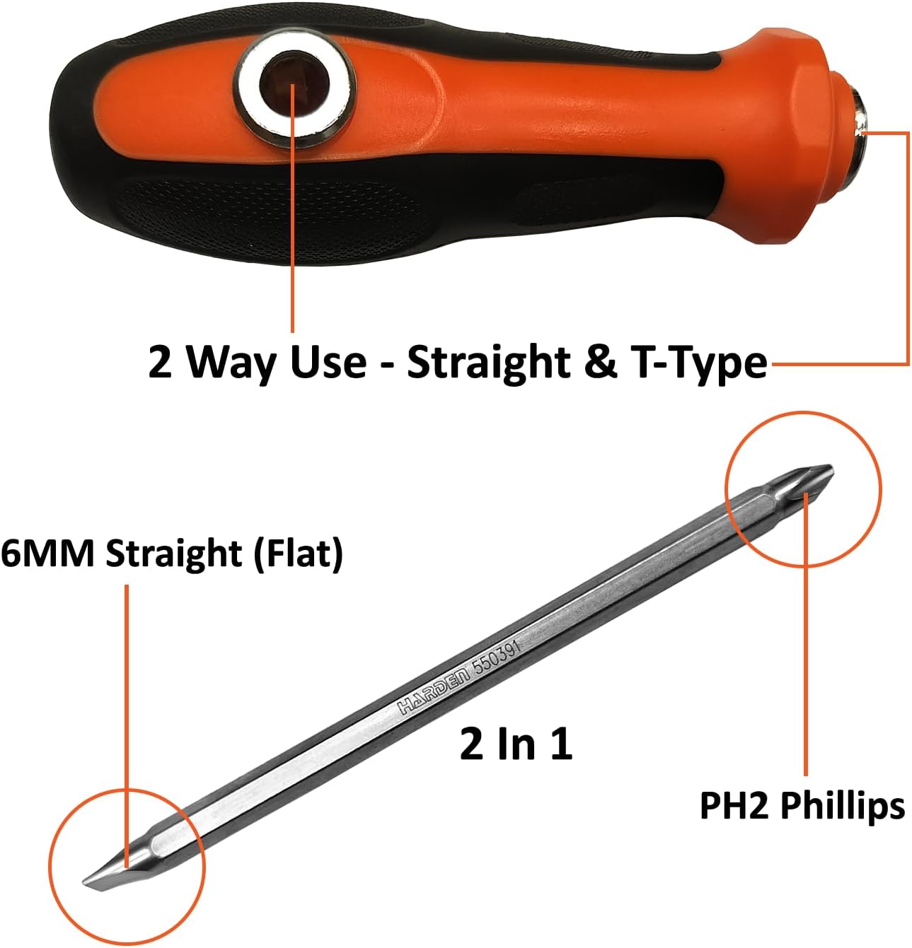 Destornillador doble 2 en 1 Harden