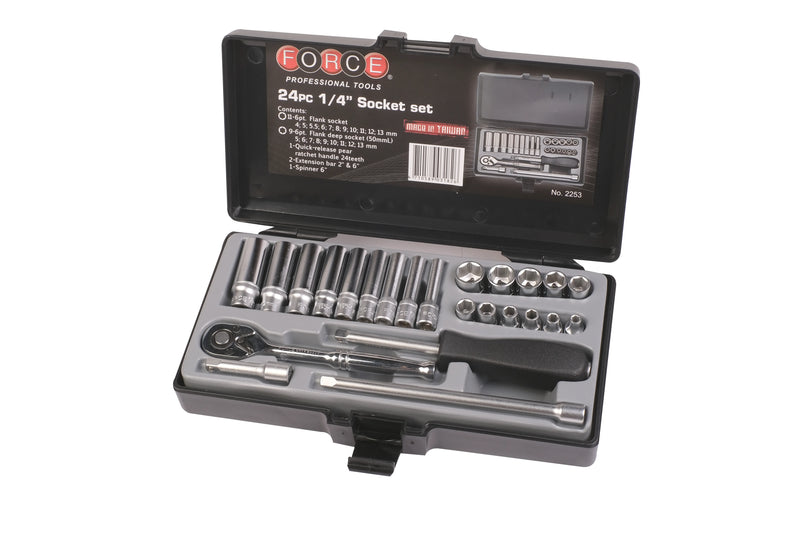 Jgo. dados []1/4 24 pz. m/m. hexagonal (2253) - FORCE