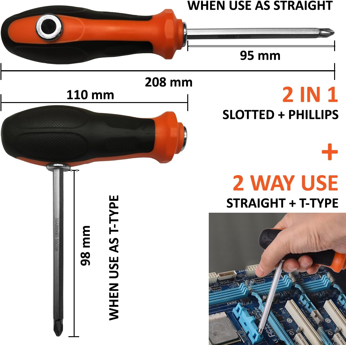 Destornillador doble 2 en 1 Harden