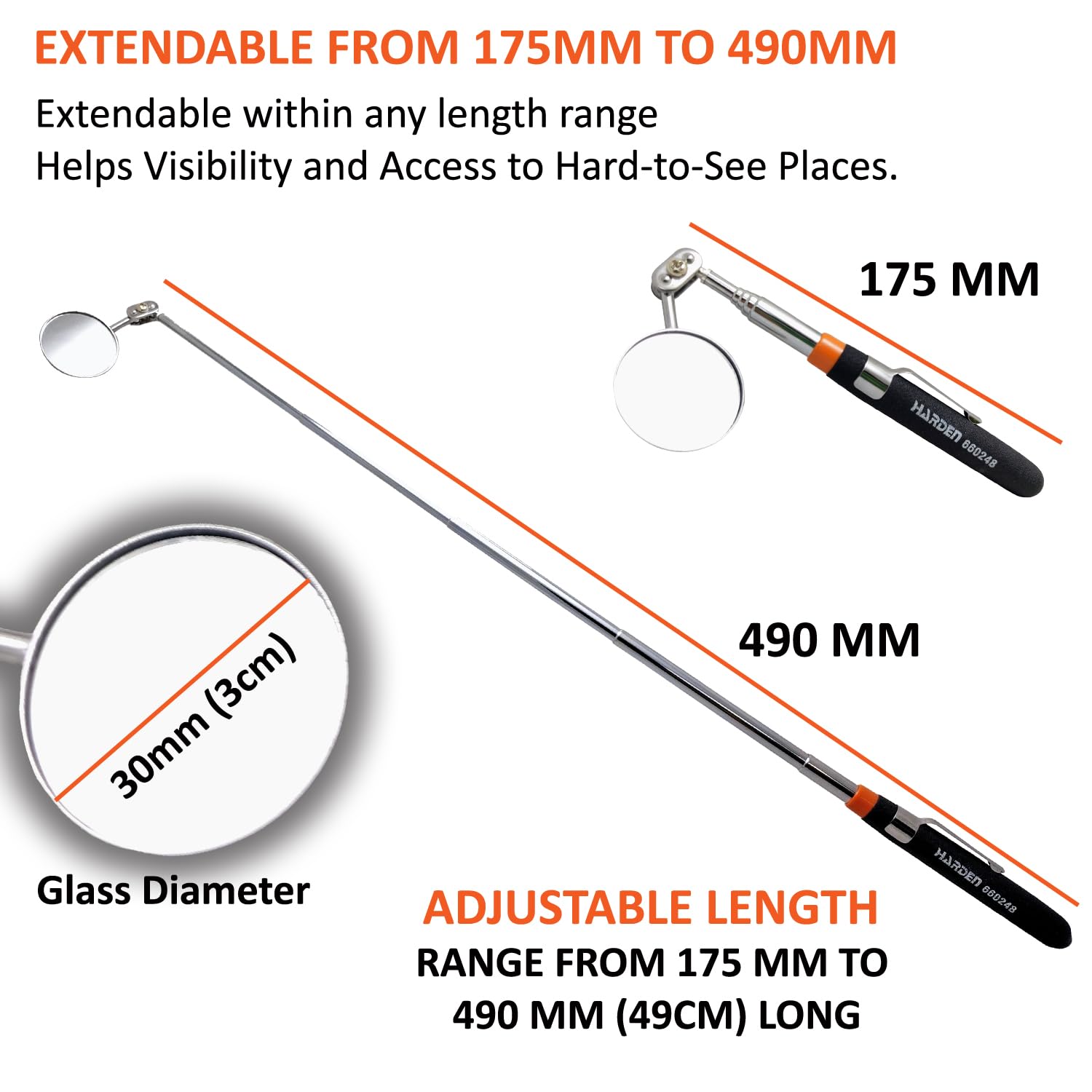 Espejo telescópico articulado 7 Harden