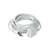 Alargador simple blanco 5mts. 2P+T 10A