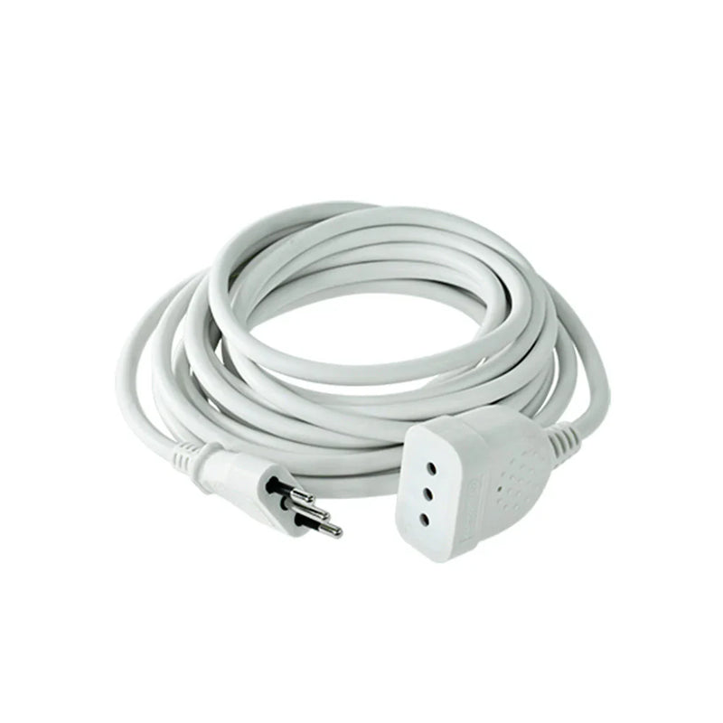 Alargador simple blanco 5mts. 2P+T 10A