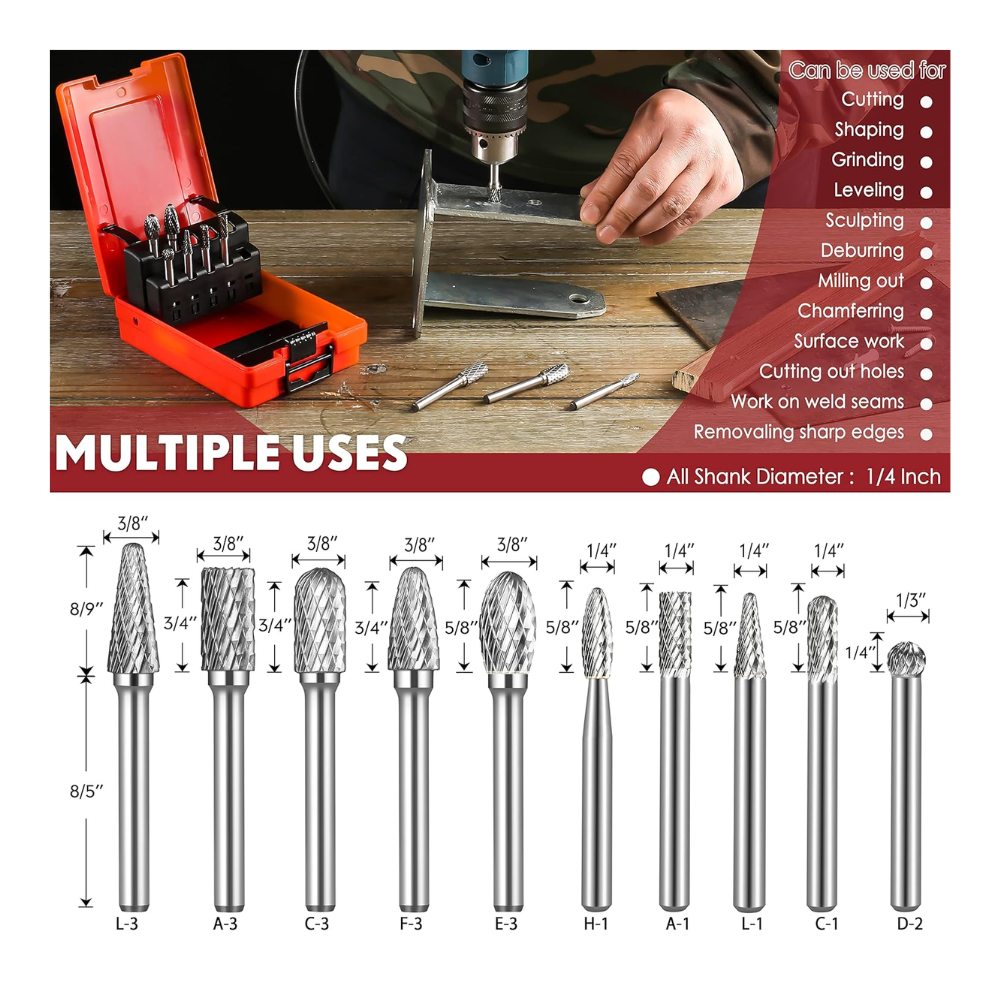 Juego de limas rotativas