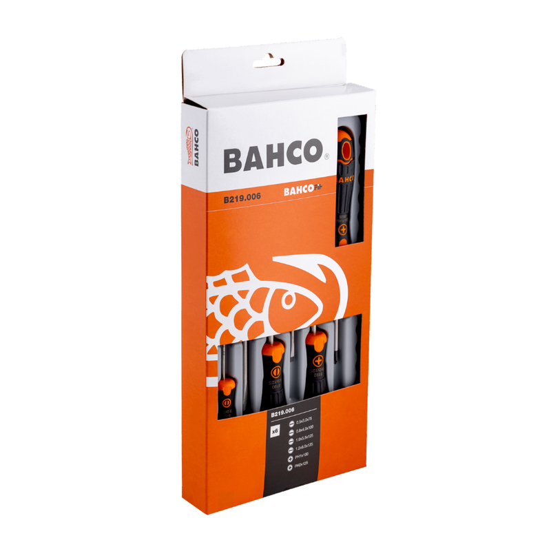 Juego Atornilladores Cruz y Paleta 6 Piezas BAHCO