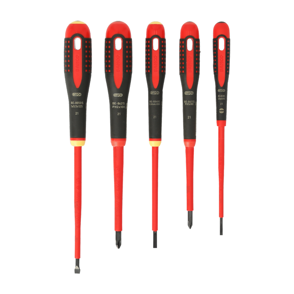 Juego Atornilladores Ranurados y Phillips 1000V 5 Piezas Bahco