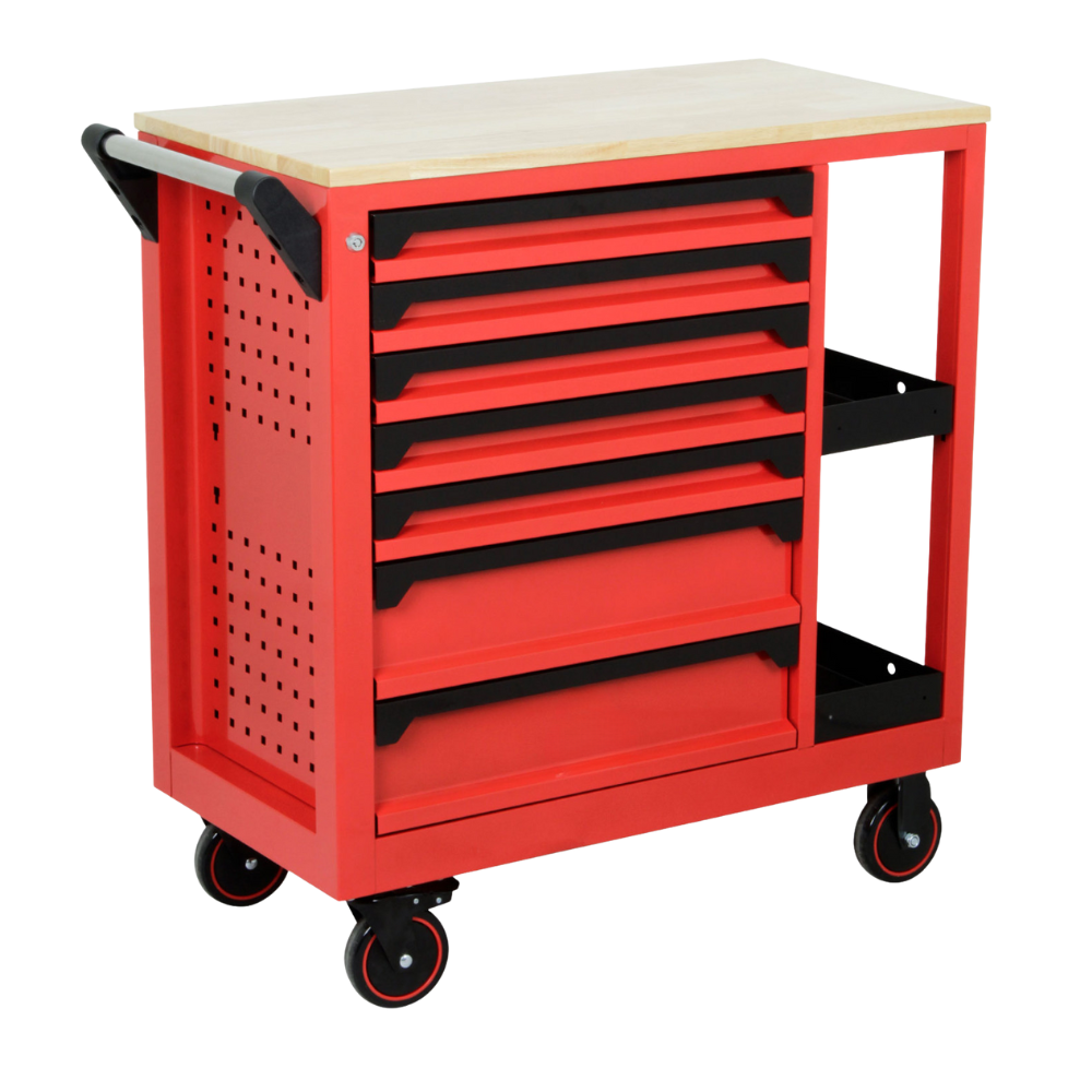 CARRO S/ HERRAMIENTAS 7 CAJONES CON BASE DE MADERA