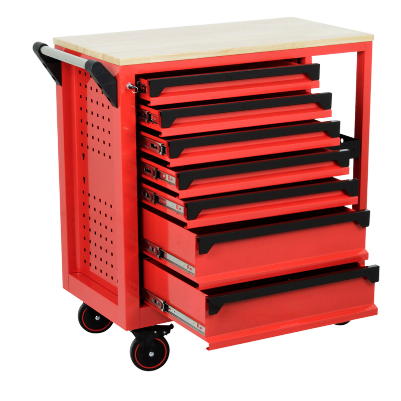 CARRO S/ HERRAMIENTAS 7 CAJONES CON BASE DE MADERA