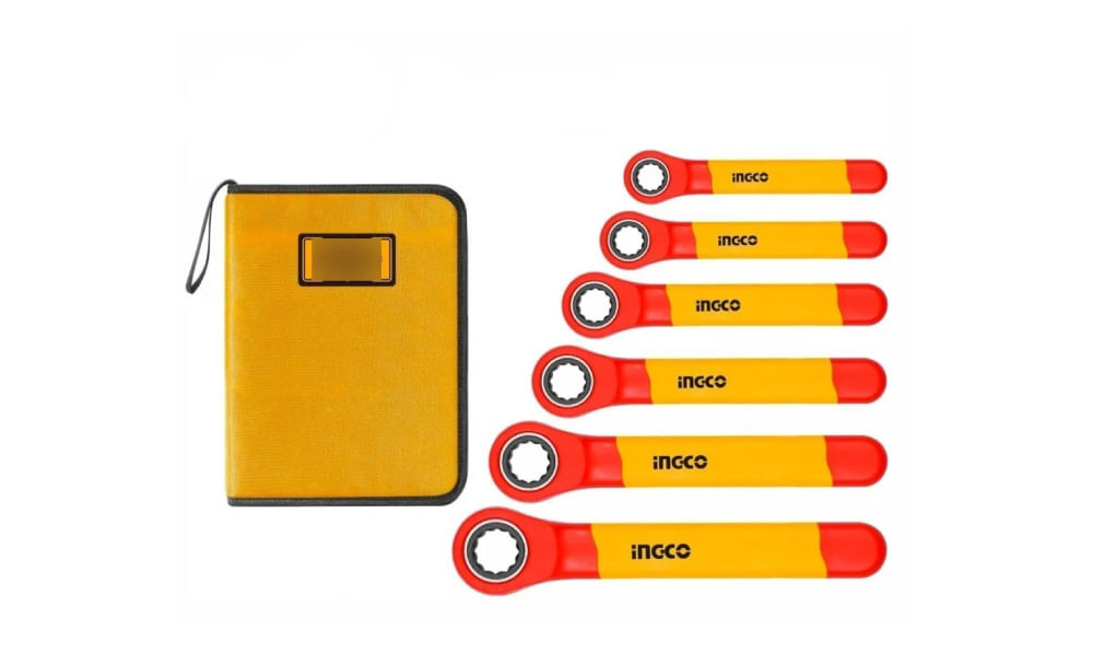 LLAVE CORONA INGCO C/CHICHARRA AISLADA 1000V JGO 6 PZS. # HKISPA0603