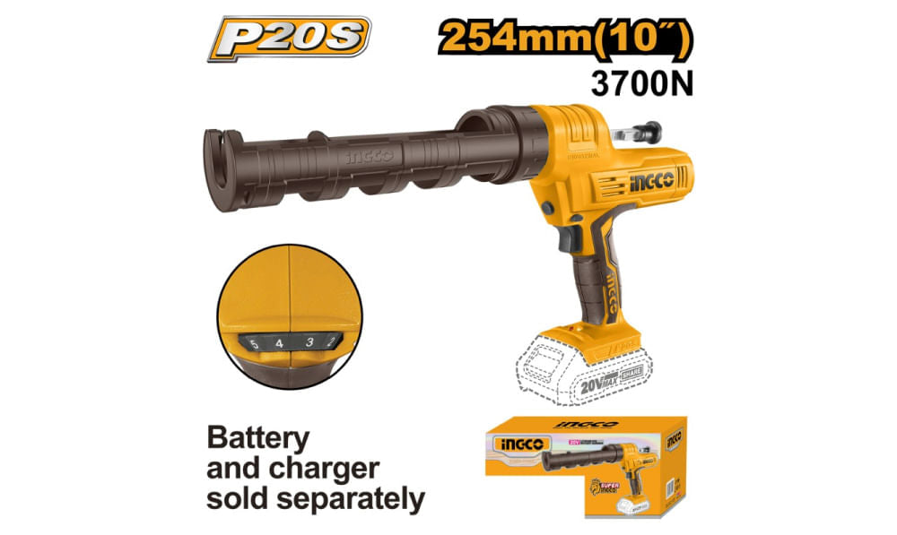 Pistola Calafatera Indust Inalambrica 20V S/Herramienta CCGLI2001 INGCO