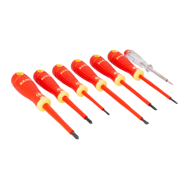 Pack de Destornilladores 7 Pcs 1000V Con probador de tensión BAHCO