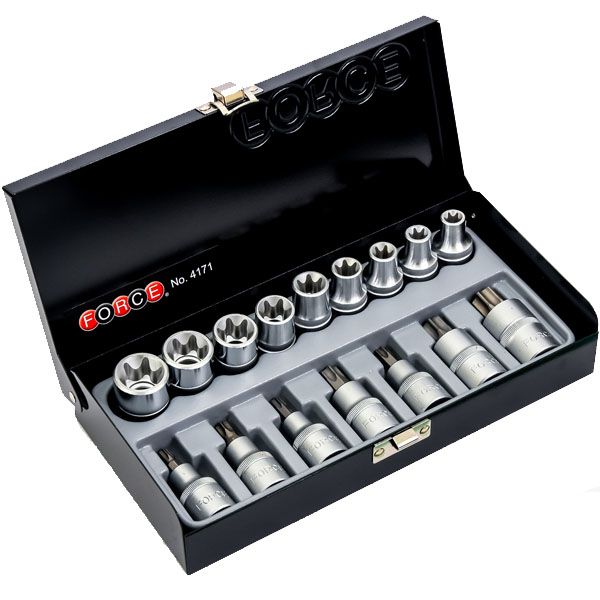 Jgo. dados torx m/h de 16 pzas. (4171) - FORCE