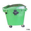 CONTENEDOR DE BASURA CON RUEDAS VERDE 1100 L