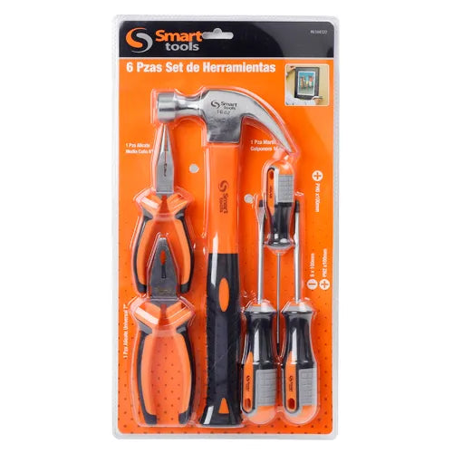 JGO. HERRAMIENTAS 6 PZS. C/ALICATE MEDIA CAÑA