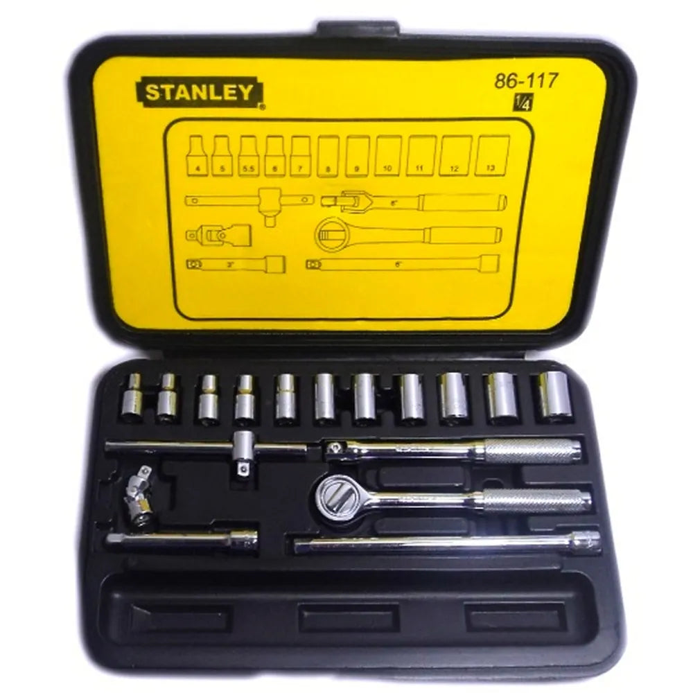 Jgo. dados []1/4 4 -13 mm. 18 pzas. (86-117) - STANLEY
