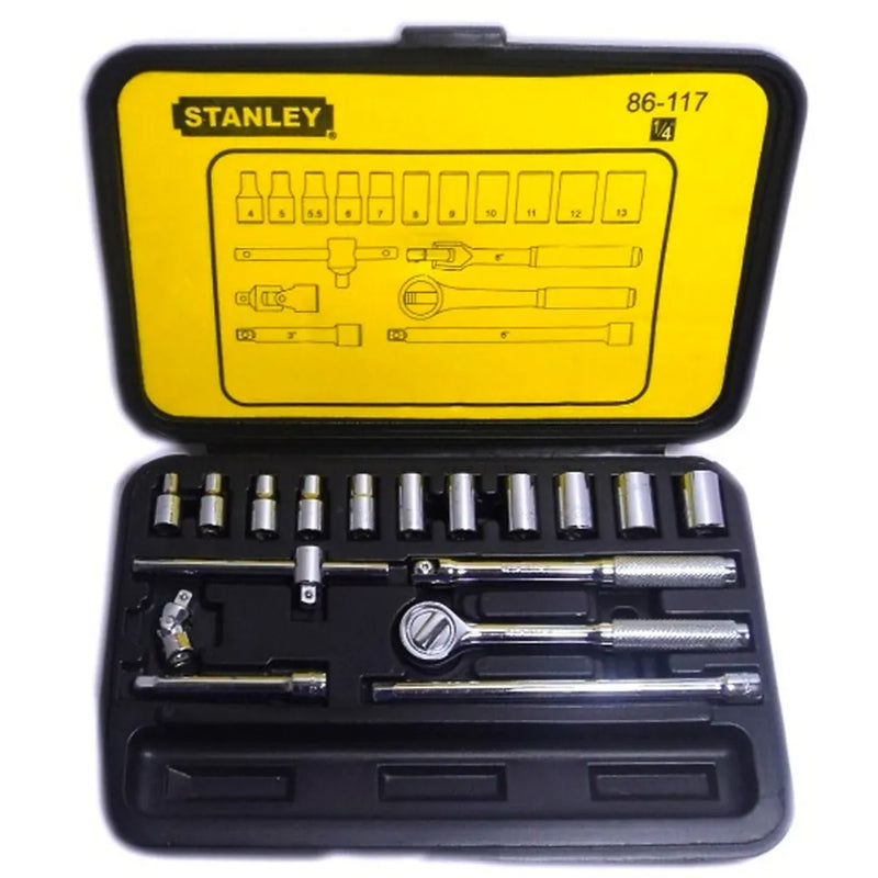 Jgo. dados []1/4 4 -13 mm. 18 pzas. (86-117) - STANLEY