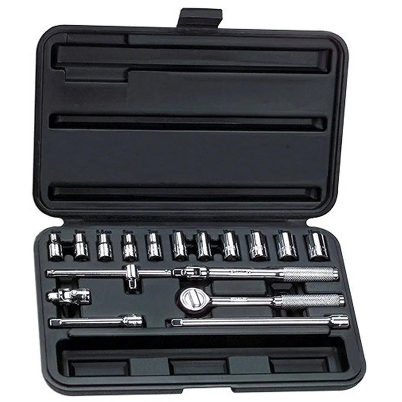 Jgo. dados []1/4 5/32-1/2 17 pzas. (86-118) - STANLEY