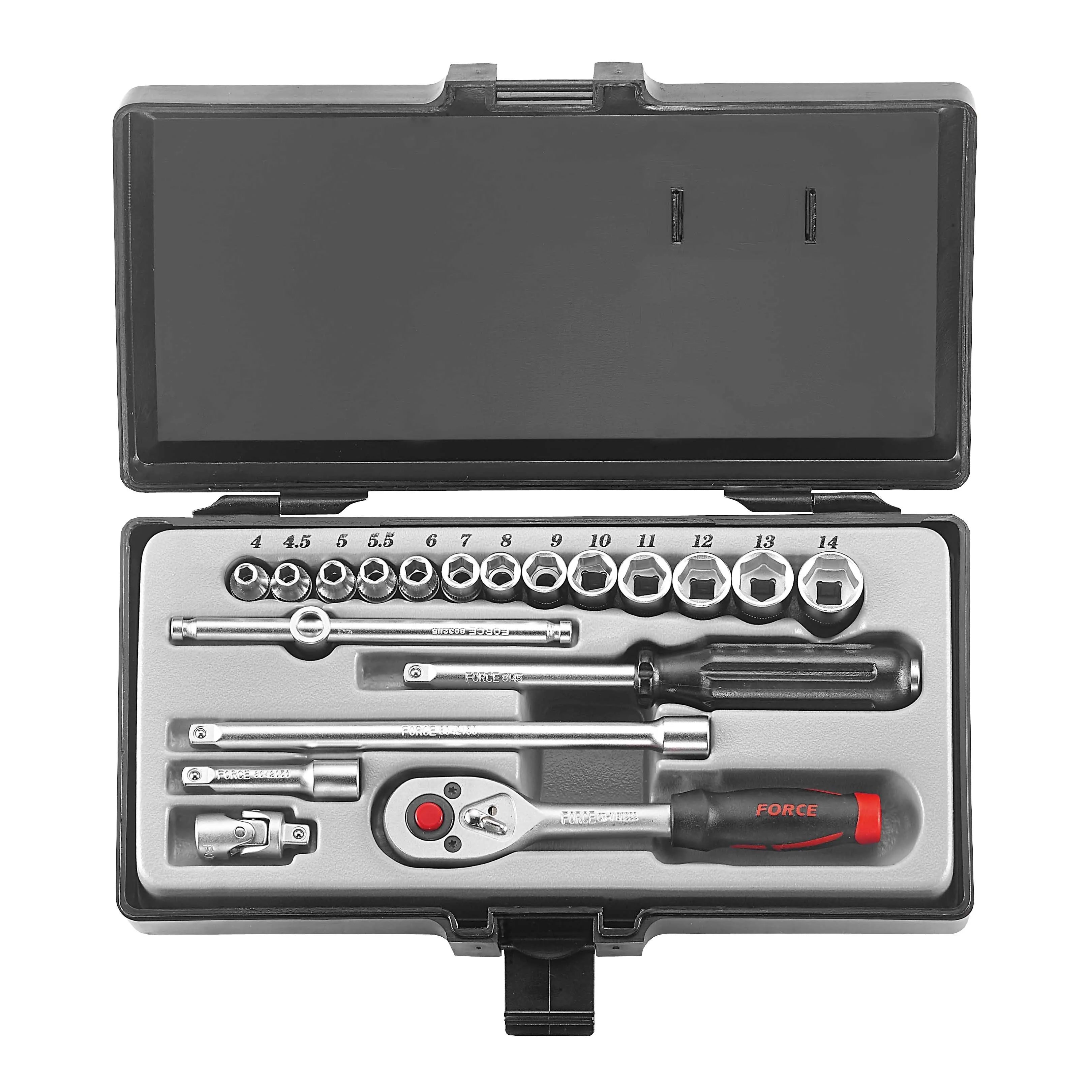 Jgo. dados []1/4 4-14 mm. (2203-5) - FORCE