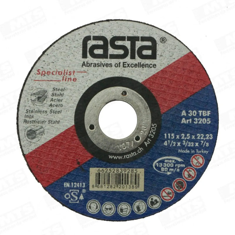 Disco corte 4.1/2 x 3/32 x 7/8 (3205) - RASTA