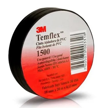 Cinta aisladora 1500 temflex 18mmx10mt blanco (xe00247001) - ART.DE SEGURIDAD