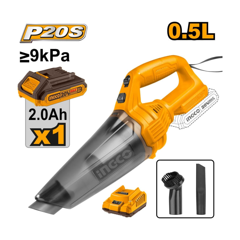 Aspiradora Inalambrica 20V P/Auto C/Cargador CVLI20126 INGCO