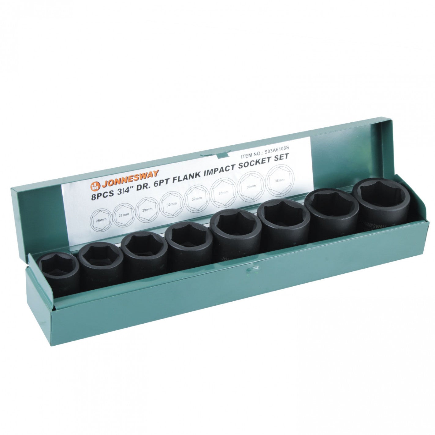 CAJA de DADOS de IMPACTO 3/4 8 piezas S03A6108