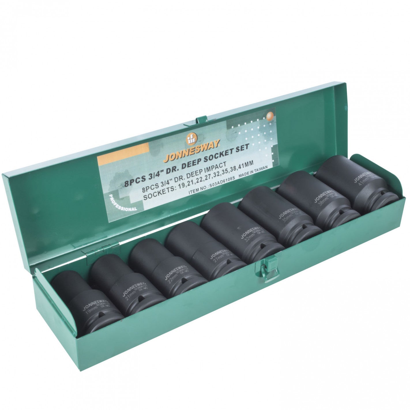 CAJA de DADOS LARGOS IMPACTO 3/4 8 piezas S03AD6