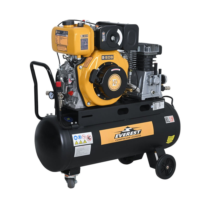 COMPRESOR AUTONOMO 55 Hp - 80 litros DIESEL SD17