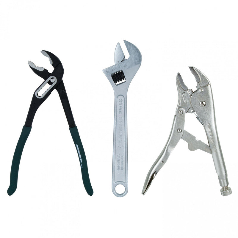 JUEGO ALICATE CAIMAN Y PRESION + LLAVE FRANCESA