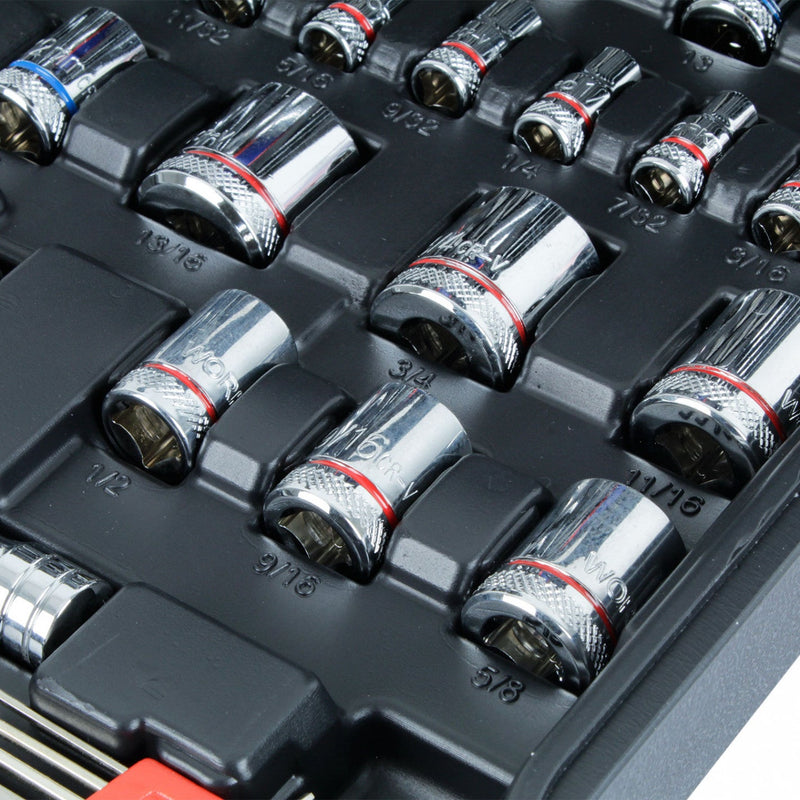 JUEGO DADOS COMBINADOS 1/4 3/8 145 PIEZAS