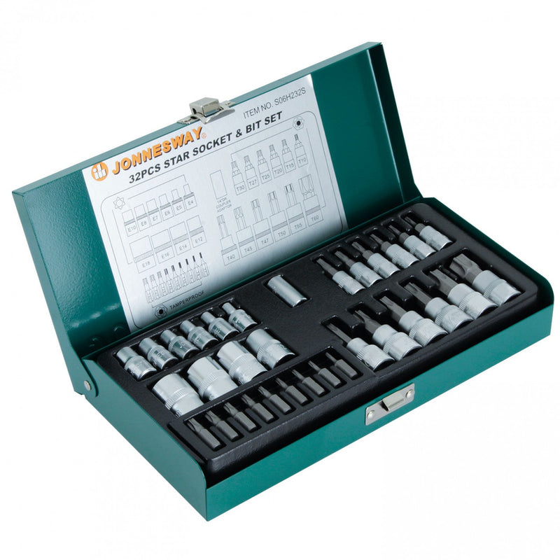 JUEGO de DADOS Y PUNTAS TORX 32 piezas S06H232S