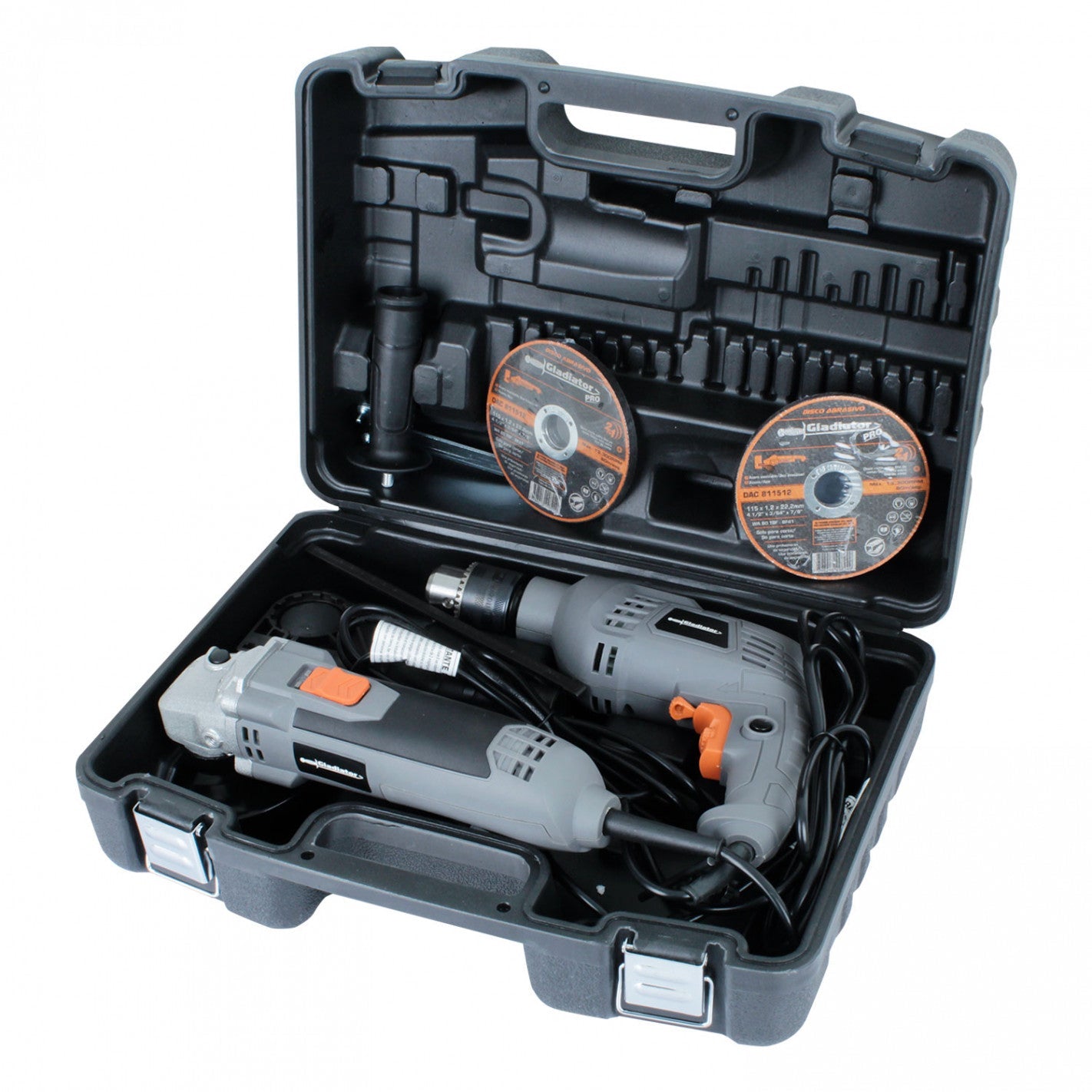 KIT TALADRO 13 MM + ESMERIL 4 1/2 + 10 DISCOS