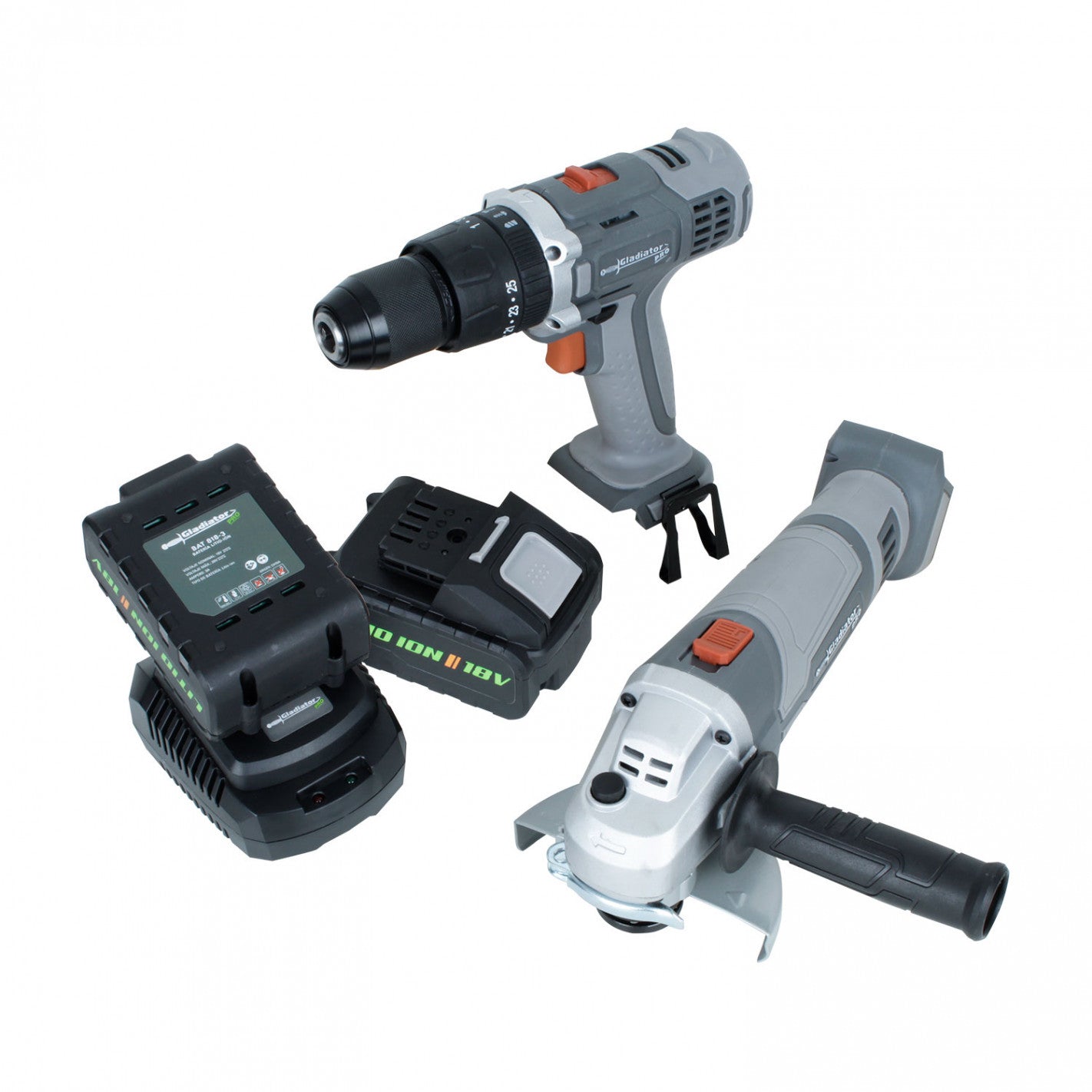 TALADRO 13mm + ESMERIL 4 1/2 INALAMBRICO 18v 2BAT